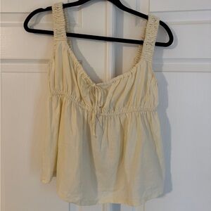 WeWoreWhat NWT Linen Blend Antique White Tie Front‎ Cami Top